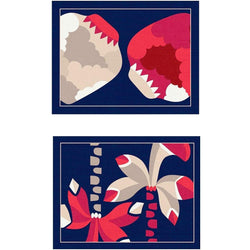 Reversible placemat with palm tree motif and vase design by Alto Duo.