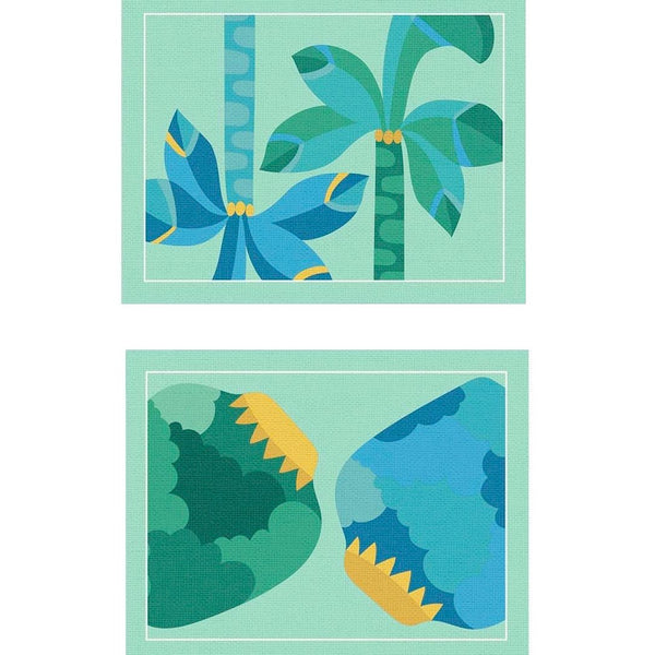 Reversible placemat with toucan motif and vase design by Alto Duo