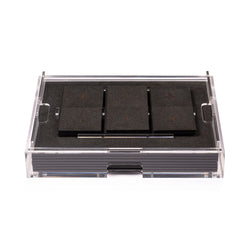 Grand Matbox with chocolate faux shagreen placemats and coasters by Posh Trading Company.