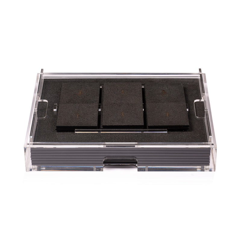 Grand Matbox with chocolate faux shagreen placemats and coasters by Posh Trading Company.