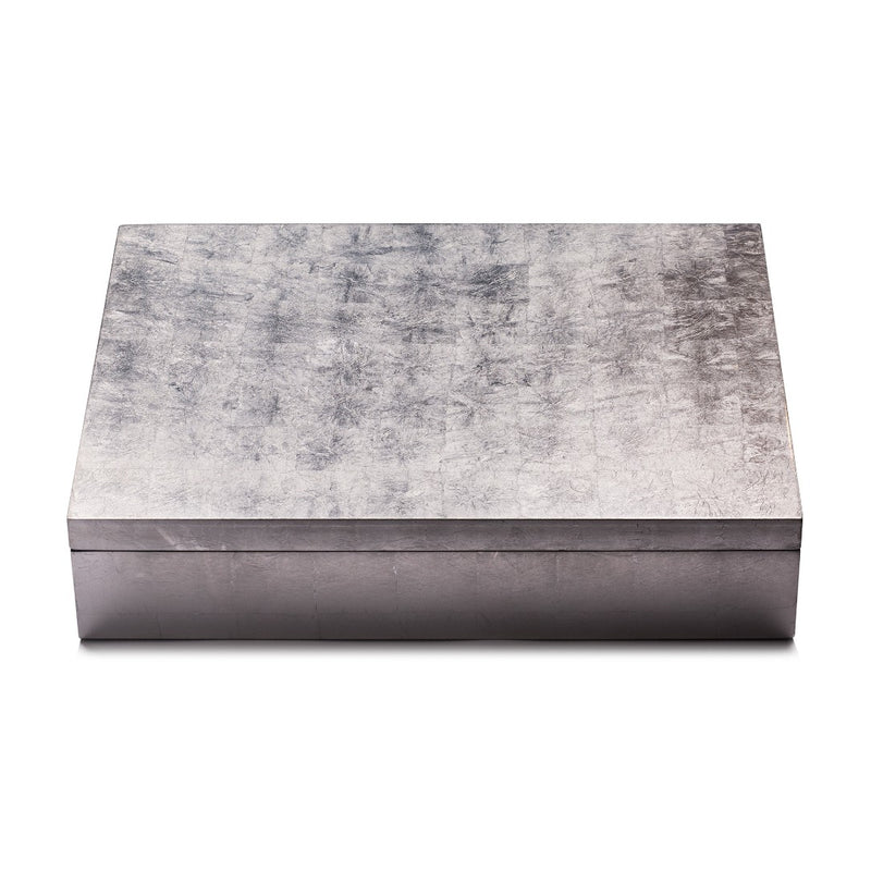 Grand Matbox with silver leaf placemats and coasters closed box.