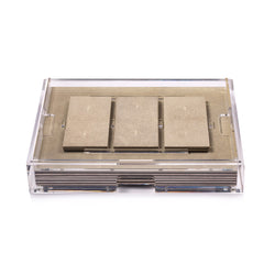 Grand Matbox with faux shagreen placemats and coasters in natural finish by Posh Trading Company. 