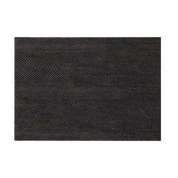 Charcoal faux boa placemat with textured finish in dark brown and grey by Posh Trading Company.