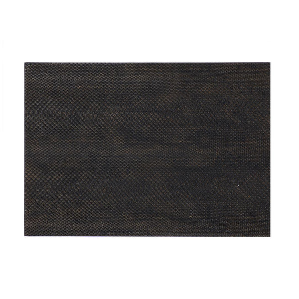 Charcoal faux boa placemat with textured finish in dark brown and grey by Posh Trading Company.