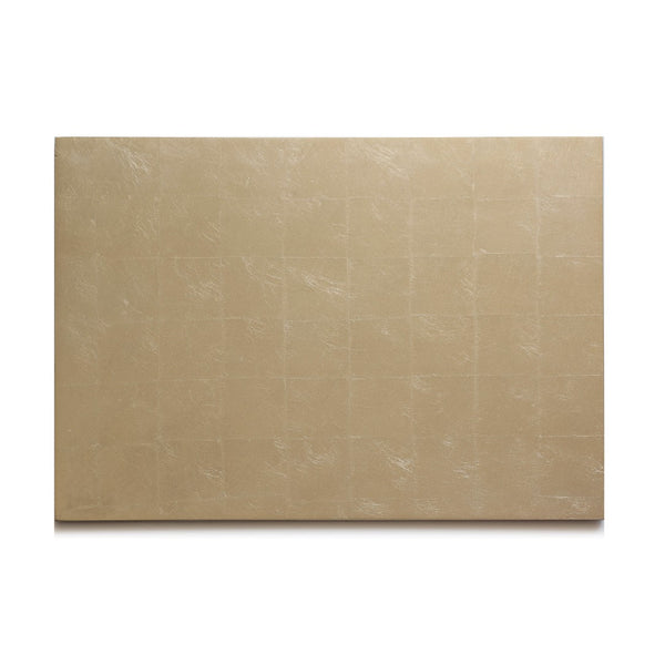 Champagne silver leaf placemat with matte lacquered finish by Posh Trading Company.