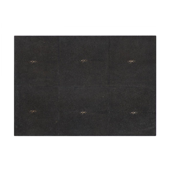 Chocolate brown faux shagreen placemat with hand-polished finish by Posh Trading Company.
