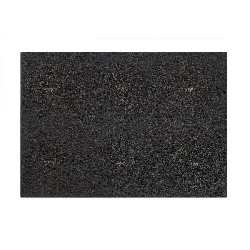 Chocolate brown faux shagreen placemat with hand-polished finish by Posh Trading Company.