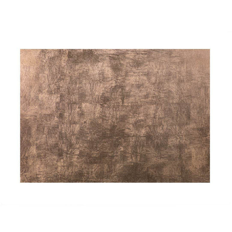 Taupe silver leaf placemat with polished lacquered finish by Posh Trading Company.