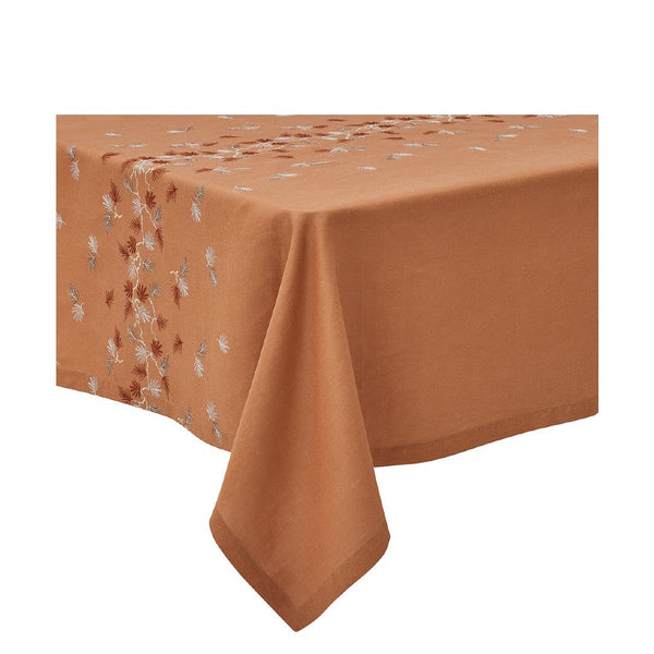 'Ramage' Tablecloth in Copper Linen by Alexandre Turpault