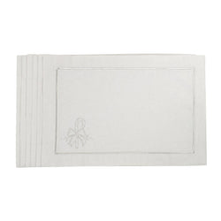 Silverline placemat with stitched border and candy cane design by Roseberry Home.