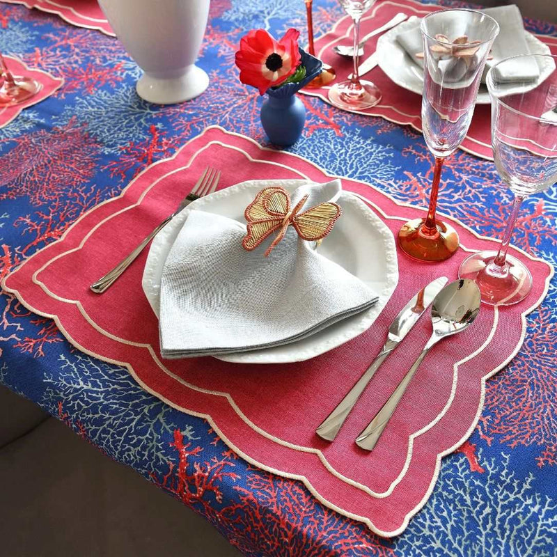 Amiramour Griggio Linen Napkins by Roseberry Homestyled with bow napkin ring