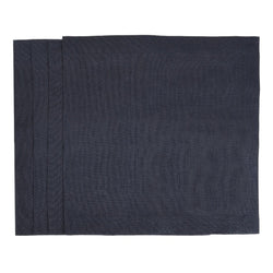Set of black linen napkins by Roseberry Home unwraped on white background.