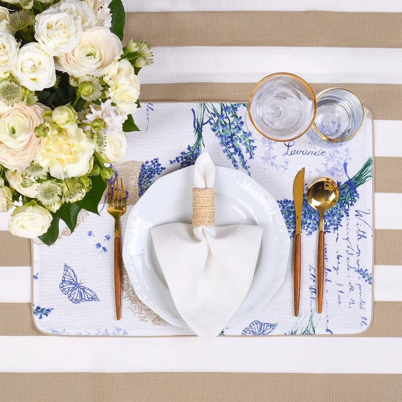 Bianco Neve Linen Napkins by Roseberry Home white styled with beige napkin ring