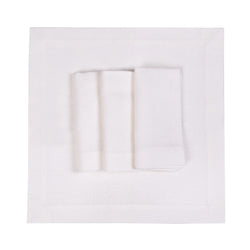 Bianco Neve Linen Napkins by Roseberry Home white background
