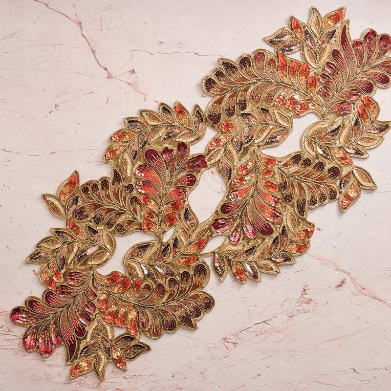 'Maple Hues' Table Runner in Brown & Orange by Kim Seybert