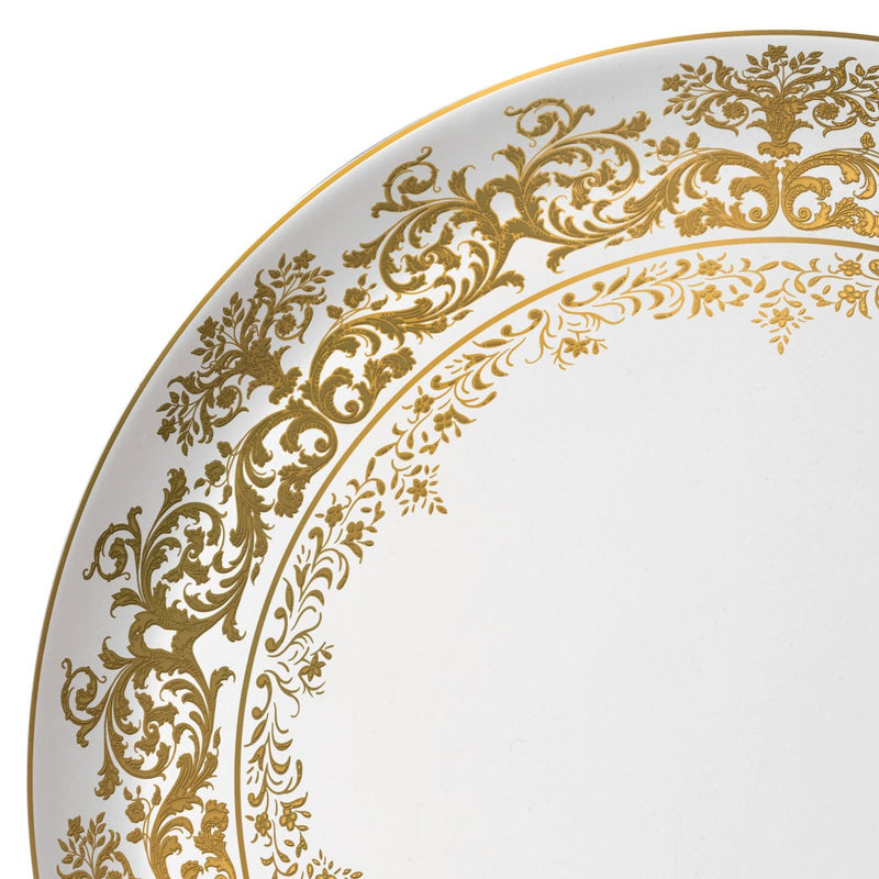 Flat Cake Serving Plate 31 - Chelsea Gold Fond Blanc