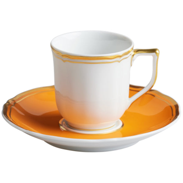 Coffee Cup & Saucer - Mazurka Fond Orange