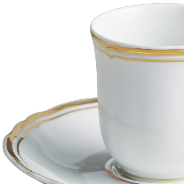 Coffee Cup & Saucer - Mazurka White & Gold