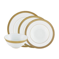 Dinnerware Set of 16 Pieces - Ambassador Gold