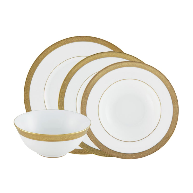 Dinnerware Set of 16 Pieces - Ambassador Gold