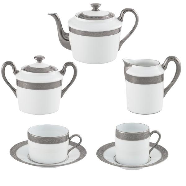 Coffee/Tea Set of 15 Pieces - Ambassador Platine by Raynaud