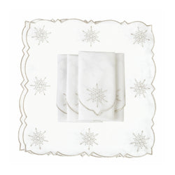 'Silver Stars' Embroidered Napkins by Roseberry Home | Set of 6