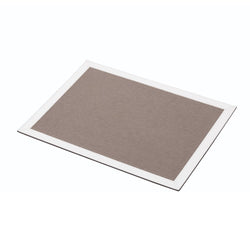 Mary bicolor leather placemat in grey and white by Giobagnara.