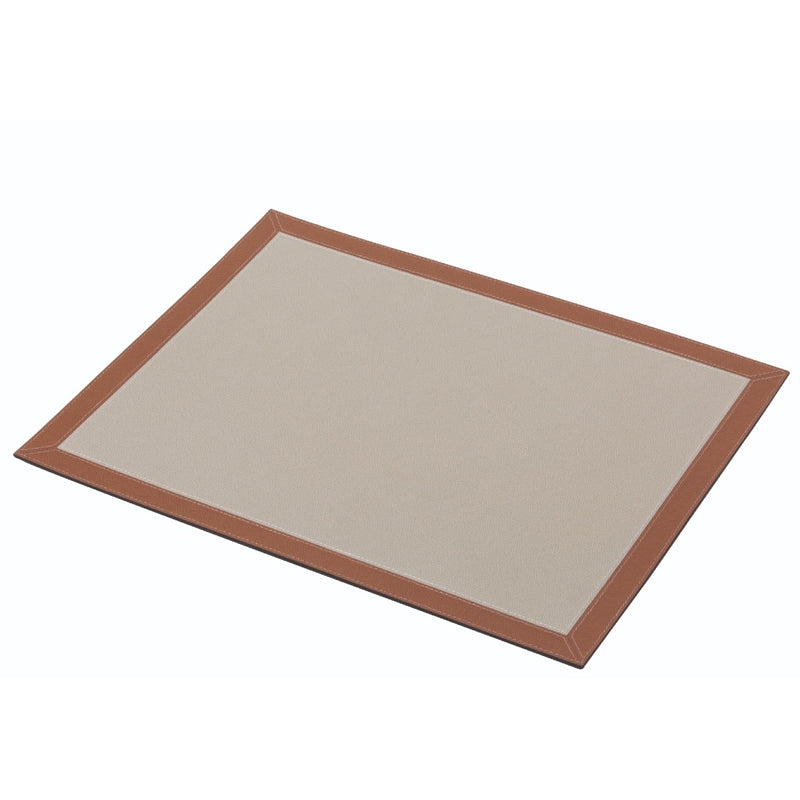 Mary bicolor leather placemat in grey and brown by Giobagnara.