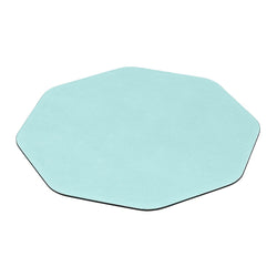 Octagonal leather placemat with stitched border by Giobagnara.