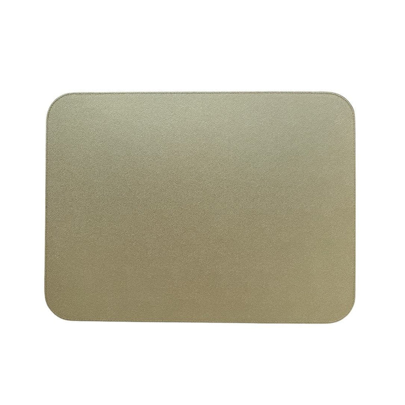 Reversible leather placemat in metallic gold and silver by Giobagnara silver side.