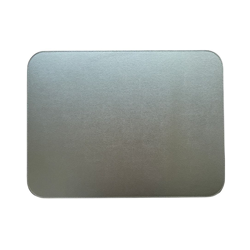 Reversible leather placemat in metallic gold and silver by Giobagnara gold side.