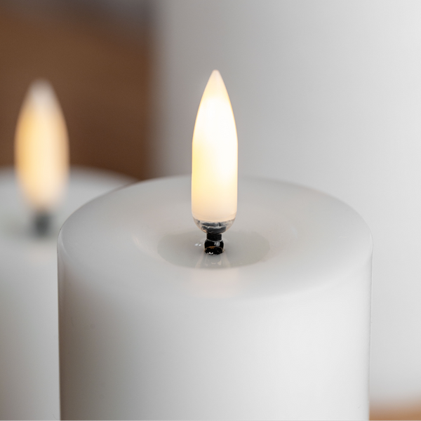 LED Melted Pillar/Tea Light Candle 5cm x 2.8cm in Nordic White by Uyuni Lighting