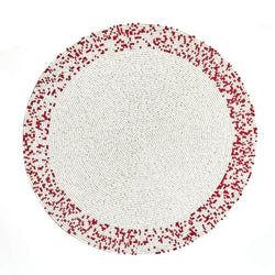 Von Gern Home Splatter placemat in red and white beads.