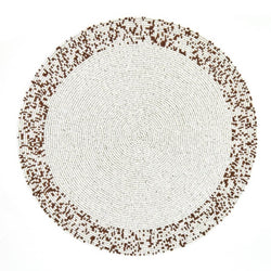 Von Gern Home Splatter placemat in bronze and white beads.