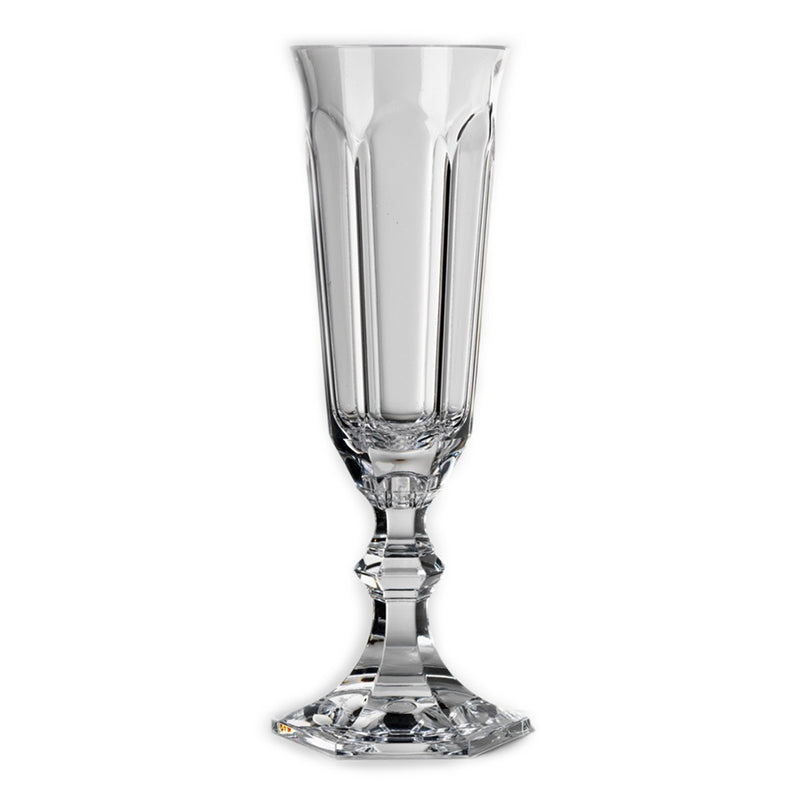 Clear Acrylic Champagne Glasses Dolce Vita Collection – Set of 6 by Mario Luca Giusti on a white background