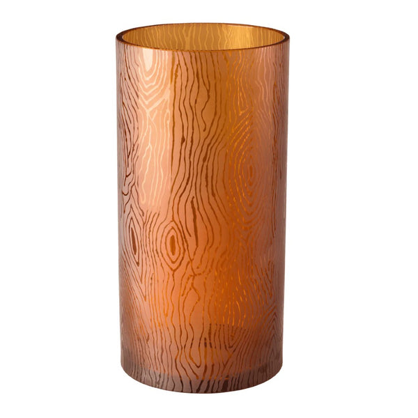 Amber vase Alice Collection by Cristallerie de Montbronn hand-cut and sandblasted crystal