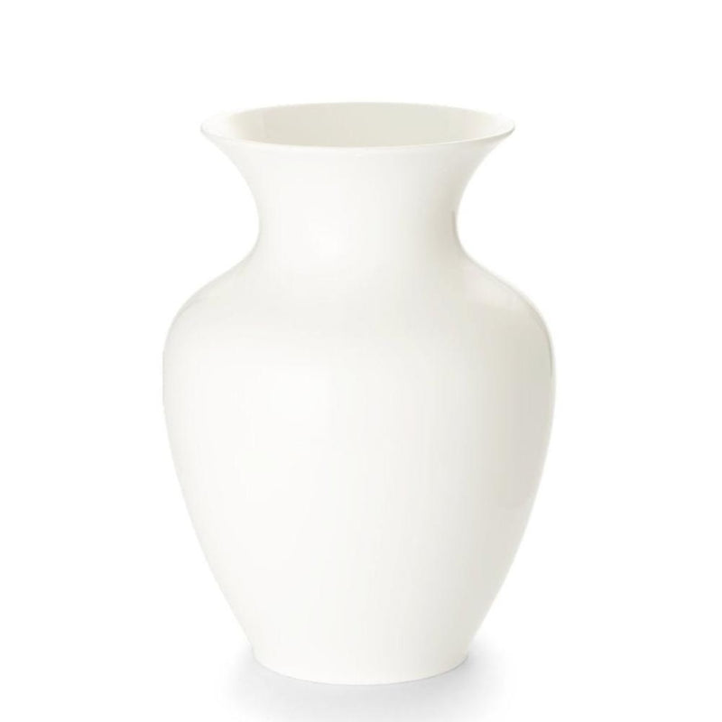 White ceramic vase on a white background