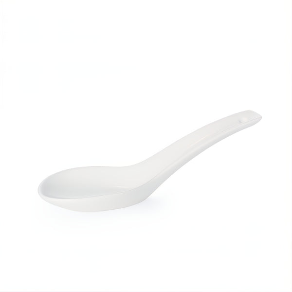 White fine bone china Asian soup spoon by Dibbern