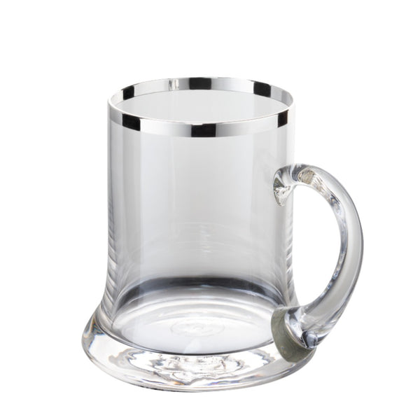 Luxury Beer Mug Crystal with 0.7cm Fine Silver Rim – Franz Collection by Sonja Quandt