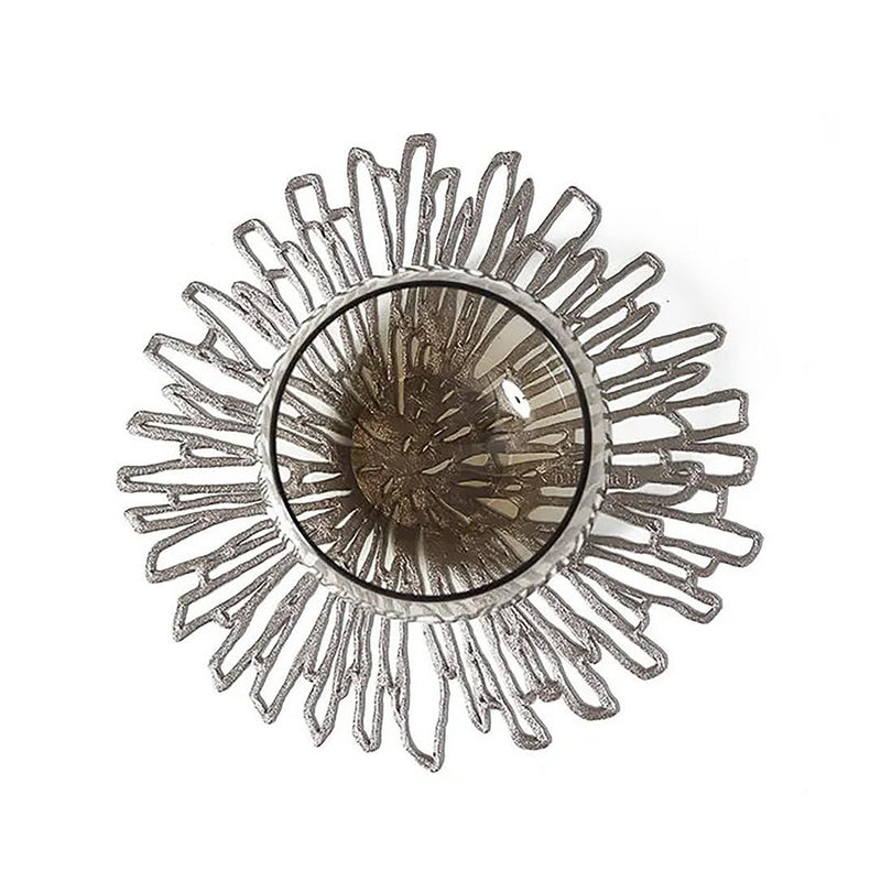 Bloom coaster in gunmetal grey pressed vinyl, modern sculptural table accessory