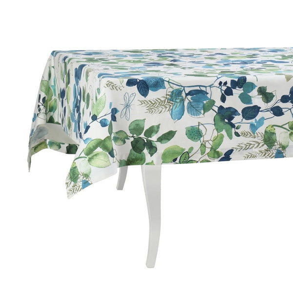 Tablecloth with floral pattern on a white background
