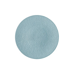 Raynaud Minéral Irisé Sky Blue fully engraved porcelain bread plate with iridescent finish and sculptural detail