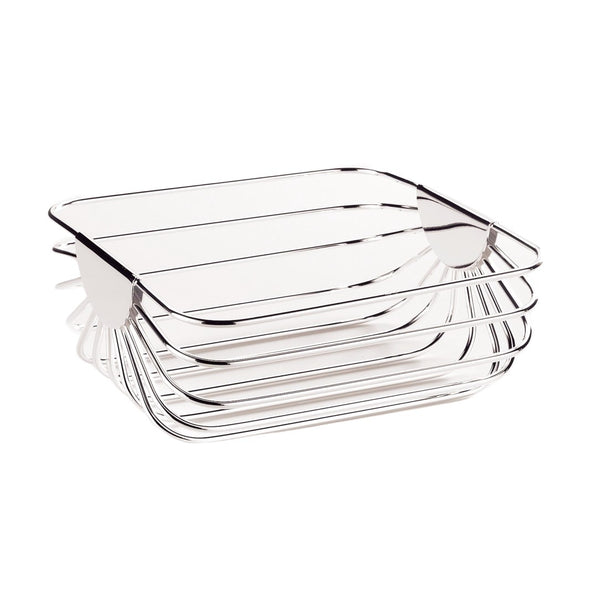 rectangular silver-plated bread and fruit basket Venezia design by Greggio