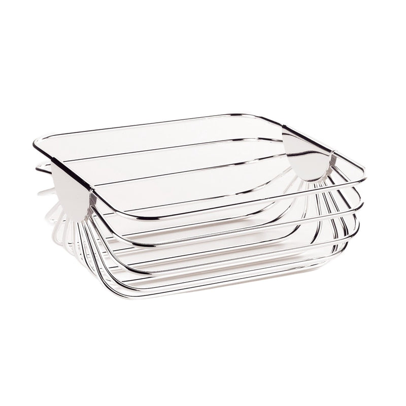 rectangular silver-plated bread and fruit basket Venezia design by Greggio