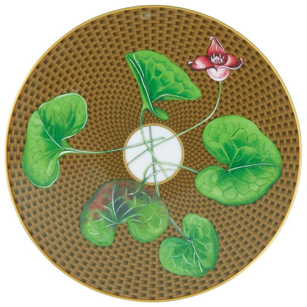 Raynaud porcelain bread plate Trésor Fleuri with asarum motif