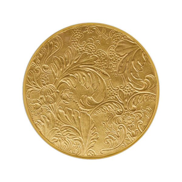 Porcelain bread plate with gold detailing from the Italian Renaissance Gold collection by Raynaud.