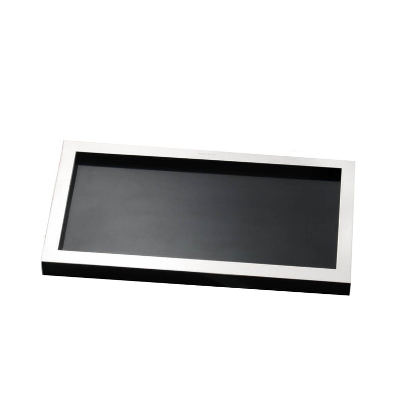 Large silver-plated bread tray with black base by Robbe & Berking