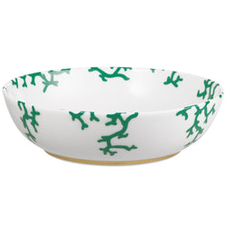 Raynaud Cristobal Emerald Breakfast Bowl in Limoges porcelain with emerald green coral motifs.