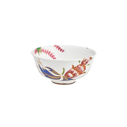 Imari breakfast bowl in Limoges porcelain with floral watercolor pattern