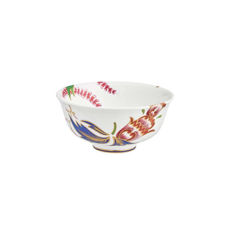 Imari breakfast bowl in Limoges porcelain with floral watercolor pattern